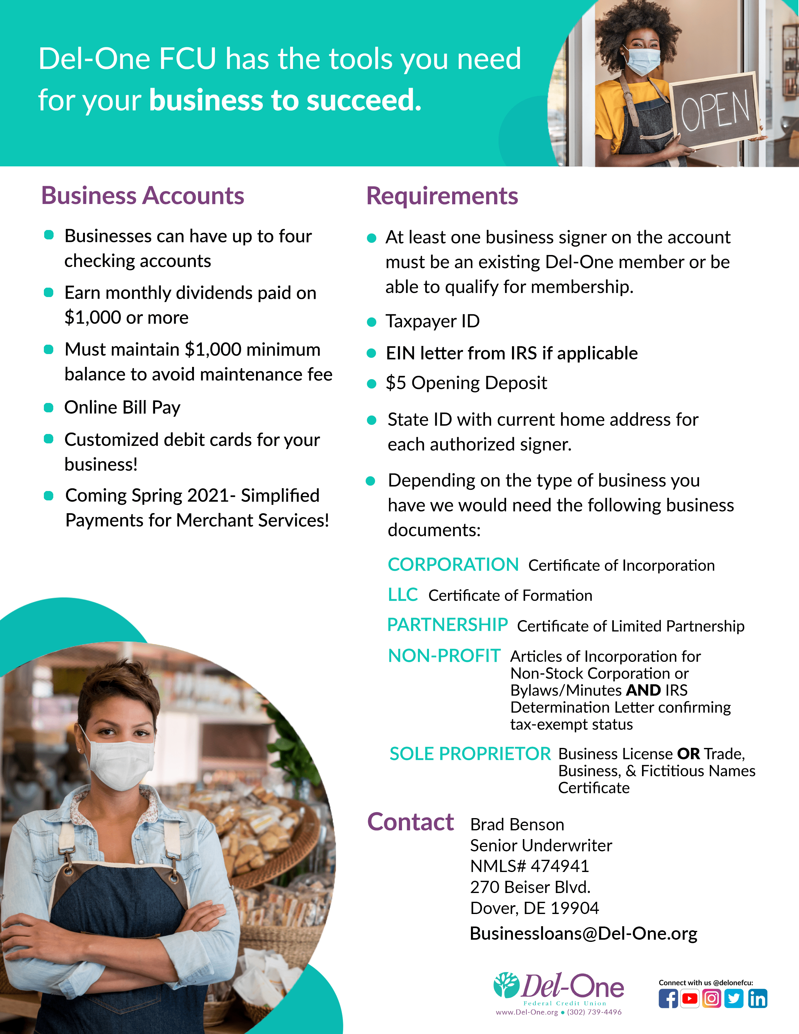 Business Accounts requirements