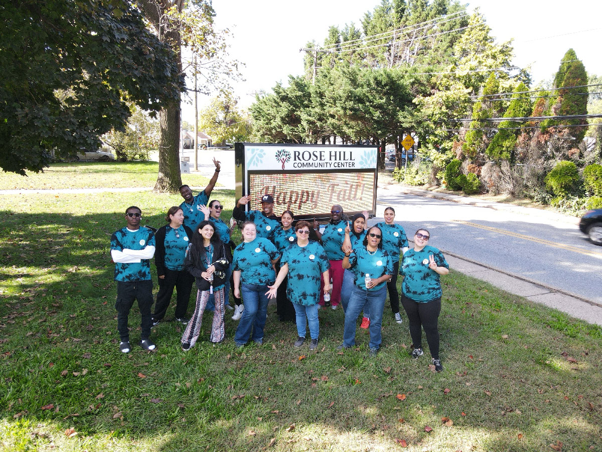Pictured: Del-One teammates excited to volunteer at the Rose Hill Community Center